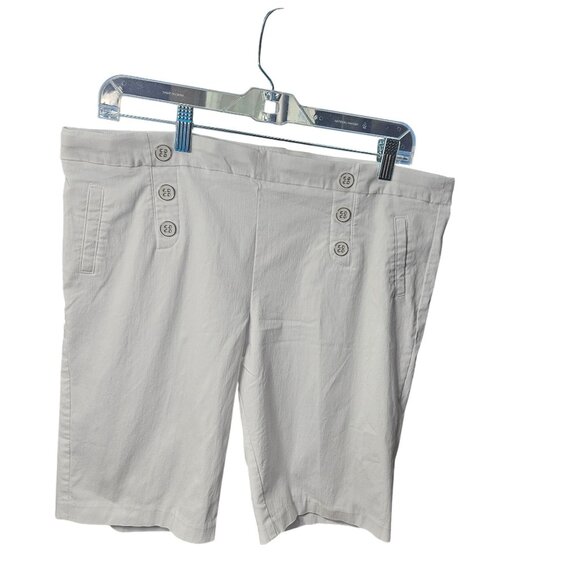 White Soho Apparel Ltd Womens Button-Front High-Waisted Shorts XL Rayon Nylon Sp - Picture 1 of 5
